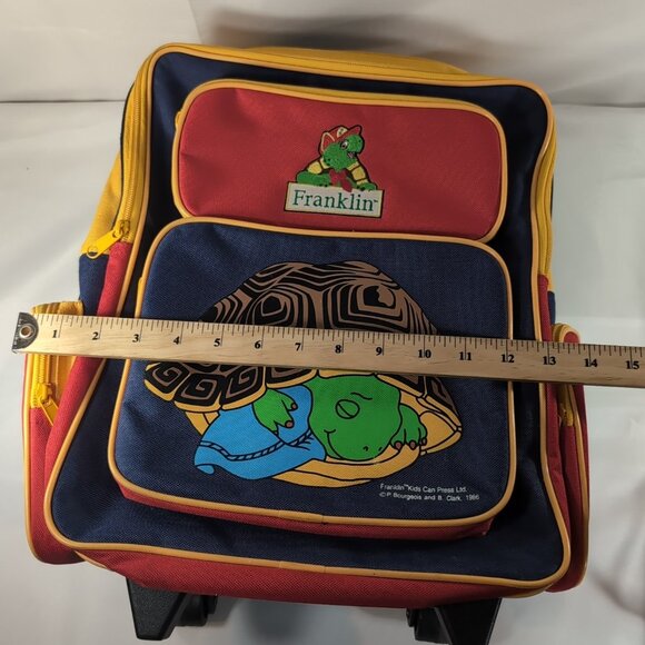 Franklin The Turtle 1986 Embroidered Backpack Roller Bag Suitcase Multicolor - Picture 15 of 16